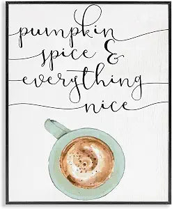 Pumpkin Spice Latte Coffee Cup, 16 x 20 Inch Framed Gicle Print