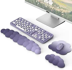 MoKo Cloud Wrist Rest for Keyboard and Mouse with Mouse Pad, Purple