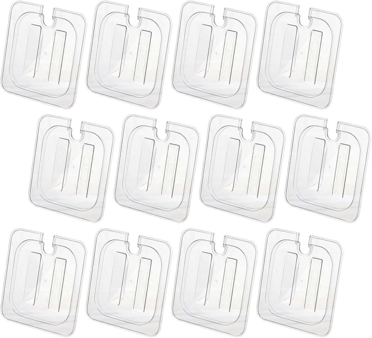 12 Pcs Clear Plastic Table Pan Lid, 1/6 Size Polycarbonate Lids
