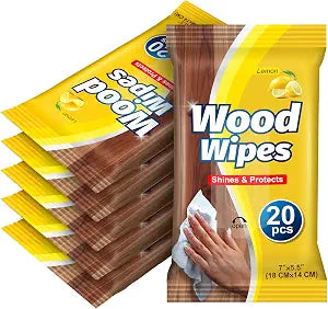 12 Pcs Wood Furniture Polish Wipes 240 Count, Cleaner Lemon Scent