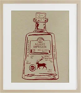 Liquor Bottle Still Life Bar, 13 x 16 Inch Framed Print Under Glass