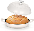 TeamFar Cast Iron Bread Dutch Oven, 6 Qt Enameled Dutch Oven Pot