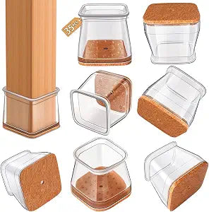 Chair Leg Floor Protectors Square for Hardwood Floors 35 Pcs Large