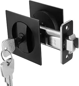 Pocket Door Lock with Key, Sliding Door Handle Bifold Door Lock