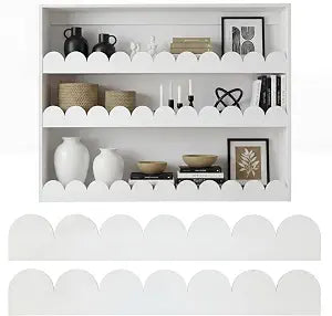 AceOrbit 8 Pack Scalloped Decorative Wood Trim Molding, White, Scalloped