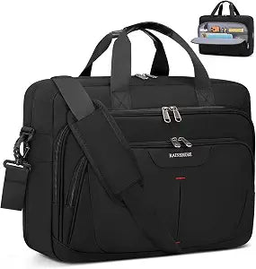 RAINSMORE 17.3" Expandable Mens Briefcase, Laptop Bag for Business Work