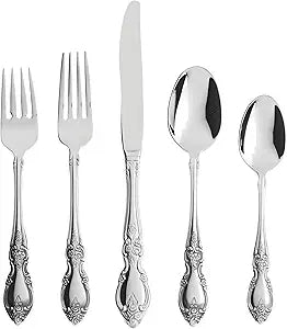 Oneida Louisiana 5-Piece 18/8 Silverware Set for 1, Flatware