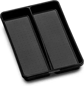 madesmart Classic 2 Compartment Compact Utensil Tray, Carbon