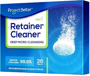 Retainer Cleaner Tablets & Denture Cleaning Tablets for Dental Appliances and Night & Mouth Guard.(36 Counts