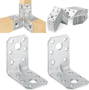 Shimeyao 50 Pcs L Brackets 1.7mm Steel Corner Brace 90 Degree Silver