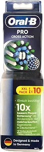 Oral-B Pro Cross Action Replacement Brush Heads, 10 Count (XXL Pack), Electric Toothbrush Refills, International Version
