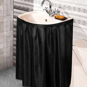 Sink Skirt Bathroom Self Adhesive Under Sink Curtain Cover