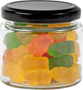 Restaurantware Glass Storage Jar 10 Pack of 6 oz Straight Sided 2.5" x 2.63" Clear Glass Jar With Plastisol Lining Airtight Twist Lug Lid Reusable Black For Spices Condiments