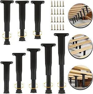 YAYODS 8 Pack Bed Support Legs 8.2-14.7 Inch Height Adjustable Bed Frame Support Legs, Heavy Duty Bed Frame Legs Replacement Center Support for King Queen Bed Slats