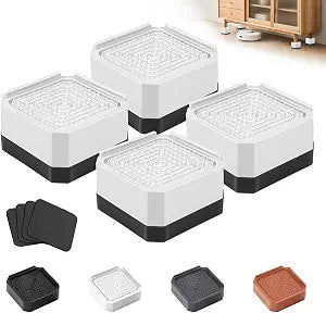 Furniture Risers Bed Risers - Rectangular Adjustable Block Riser for Raising 1.5-3 In. & 4.3 In. Beds, Tables, Sofas, Refrigerators, Washers - Up to 4,000 Pounds (White, One Layers 1.5inches)