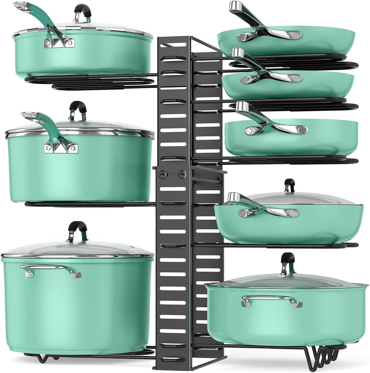 ORDORA Pots and Pans Organizer Under Cabinet Expandable, 8-Tier Adjustable