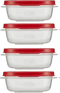 Rubber maid Food Storage Containers, 1.25 Cup Food Storage Containers, 8 Peice Set, Easy Find Lids, 4 Containers, 4 Lids