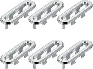 PATIKIL 6 Pcs Sink Overflow Ring Bathroom Sink Overflow Drain Cover Silver