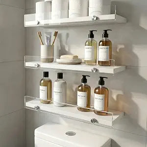Over The Toilet Storage Shelves, 15.7" Floating Wall Mounted Shelf