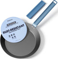 10 Inch Carbon Steel Frying Pan, Nitrided Preseasoned Skillet