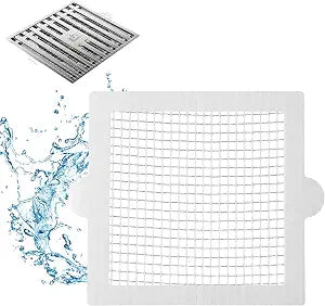 30pcs Disposable Shower Drain Hair Catchers, Mesh Stickers Hair Drainer, Hair Catcher Shower Drain Flat, Hair Strainer, Hair Filter, Hair Stopper for Bathroom/Bathtub/Kitchen Drain (Square)