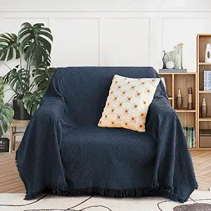 MEETSKY Navy Blue Couch Cover Sofa Covers Single Recliner Couch Cover Sofa Throw Cover for Couches Sofa Slipcovers Furniture Covers Modern Style for Living Room Decoration(71"x 91", Medium, Navy)