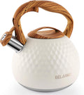 BELANKO Tea Kettle for Stovetop, 2.7Qt/3L Food Grade Teapot - Milk White