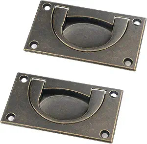 2PCS Flush Pull Handles Sliding Door Finger Pulls, Zinc Alloy, Bronze