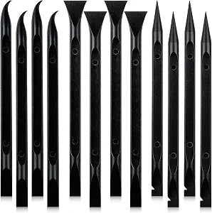 12Pcs Plastic Scraper Tool, Crevice Cleaning Tool, Non-Scratch Car Detailing Supplies for Cleaning, Versatile Label/Sticker Remover & Peeler Tool for Tight Spaces