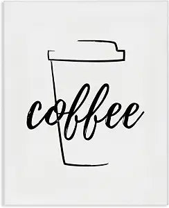 Stupell Industries Minimal Coffee Cup Kitchen, 24 x 30 Inch Canvas Wall Art