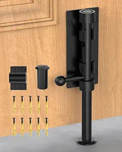 7.7" Barrel Floor Bolt Latch, Slide Bolt Gate Latch, Black - 1pc