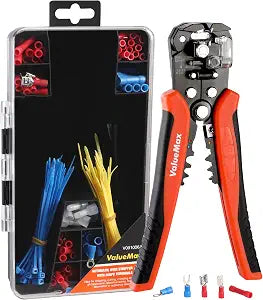 ValueMax 266PCS Wire Stripper Tool Kit, Self-adjusting 8" Automatic Wire Stripping Tool for AWG 10-24, 3-in-1 Automatic Wire Stripper/Cutter/Crimper, Universal Wire strippers for Electrical Work