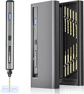 AM ARROWMAX Mini Electric Drill Pen, 13 in 1 with Aluminium case, Rechargeable, 800 RPM, Needle Vise Hand Drill Kit, 10 HSS Bits, DIY, Wood, Jewelry Making (SDS MINI)