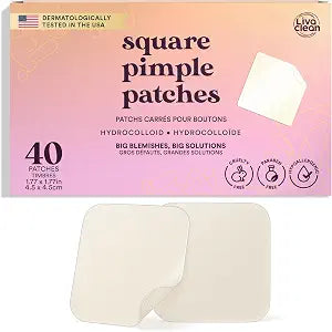 Livaclean 40CT Large Pimple Patches for Face - Big Pimple Patches Large Hydrocolloid Patch for Blemishes - Body Nose Forehead Chin Acne Patch - XL Zit Stickers