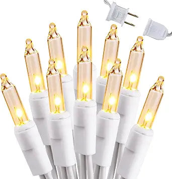 Brizled Incandescent Christmas Tree Lights, 300 Count, 69.6 ft, Clear White