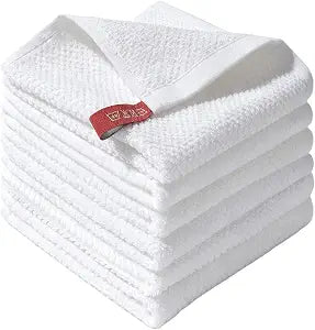 6 Pack Washcloths, 100% Cotton Wash Cloths, 12x12 Inch, White
