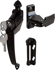 Prime-Line 1-3/4", Black, Colonial Push Button Lock w/Key (Single Pack)