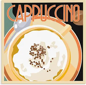 Stupell Industries Vintage Cappuccino Drink, 17 x 17 Inch Canvas Wall Art