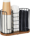 Coffee Cup Holder, 3-in-1 Disposable Cup, Straw & Lid Organizer