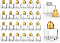 24 Pack Mini Salt and Pepper Shakers, 0.5 oz Glass Cube Shape Spice Shaker with Funnel, Seasoning Jars for Wedding Party Restaurant Home Kitchen