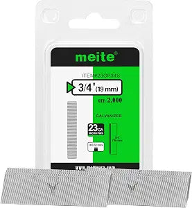 meite 23 Gauge Pin Nails, 3/4 Inch Micro Headless Pins - Galvanized 23GA Pins Nails for Nail Gun, Ideal for Fine Woodworking and Trim Work (2,000 Counts)