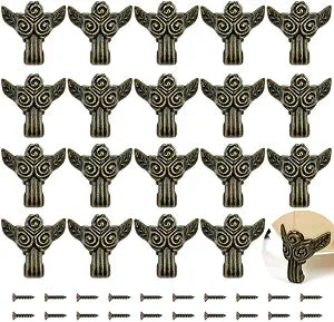 20Pcs Retro Bronze Box Legs Decorative Feet for Vintage Wooden Boxes
