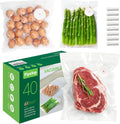 40 Pack Upgraded Reusable Vacuum Sealer Bags for Food, BPA-Free & Extra Thick - Compatible with Handheld Vacuum Sealers, Perfect for Meal Prep, Sous Vide Cooking, Freezer & Microwave