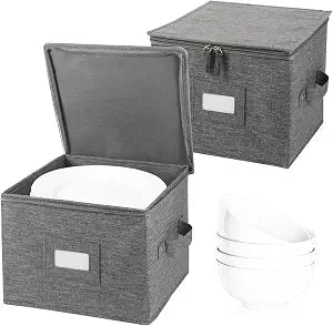 popoly China Storage Container for Bowls or Dessert Plates 8.5" W x 6" H