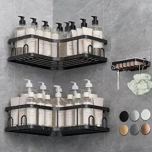 Veken Corner Shower Caddy 3-Pack, Advanced Rustproof Design&Stable Storage