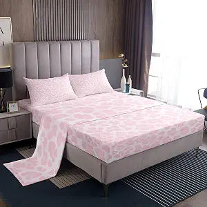 Feelyou Pink Leopard Sheet Set Queen Size for Kids Boys Girls Animal Print