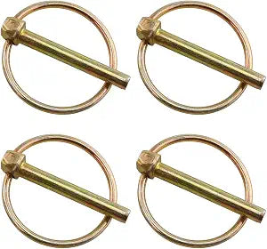 E-outstanding Linch Pin 4PCS 45mm Heavy Duty Lynch Pin Shaft Locking Pin Fastener Assortment Kit for Farm Tractors Trailers Trucks Mowers Trolleys and Carriages M6(1/4Inch)