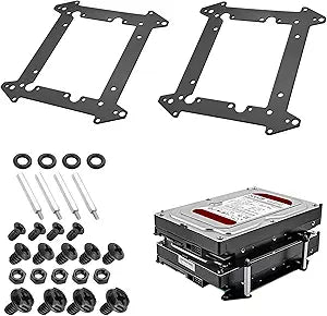 YAODHAOD 3.5" to 2.5" SSD Mounting Bracket,12cm Fan Hard Drive Adapter Internal Hard Drive Mounting Bracket Tray for PC/NAS/Server (2PCS)