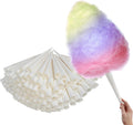 Cotton Candy Cones (100 Pack) - White Kraft Paper Sticks for Floss Sugar & Carnival Treats, Compatible with Cotton Candy Machines - Stock Your Home