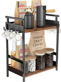 KLM Coffee Bar Organizer for Home Office, 6 Hooks Coffee Cup Holder Rack